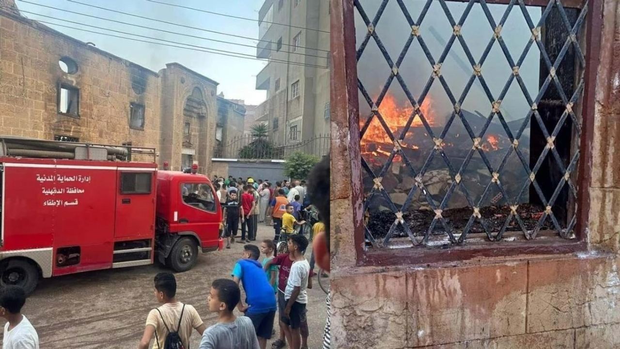 Mısır'ın Dekahliye ilindeki Tarihi Hilal Bey Camii'nde Yangın Çıktı