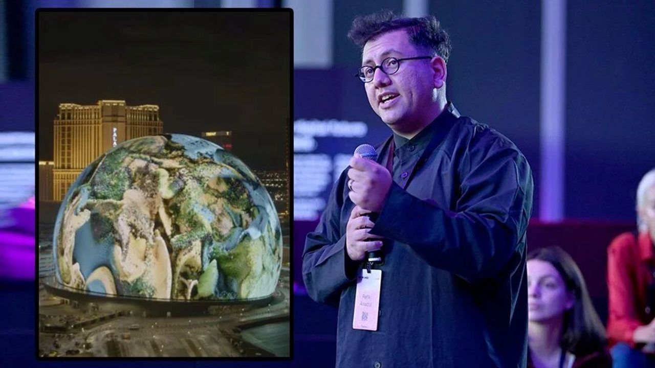 Yeni Medya Sanatçısı Refik Anadol, Las Vegas'ta Devasa LED Ekranında Eserini Sergiledi