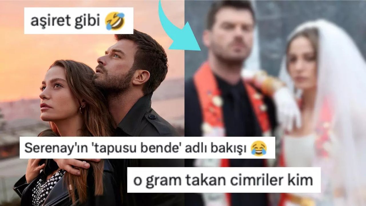 Tercihleri şaşırttı... Serenay Sarıkaya ile Kıvanç Tatlıtuğ'un gelinlik ve damatlık fotoğrafı damga vurdu!