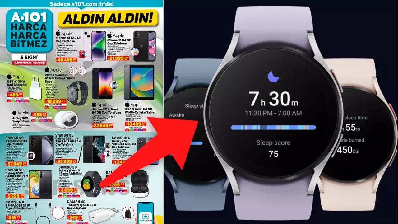 A101’de Samsung Galaxy Watch 5 Akıllı Saati 3 bin 699 TL'den Satışta!