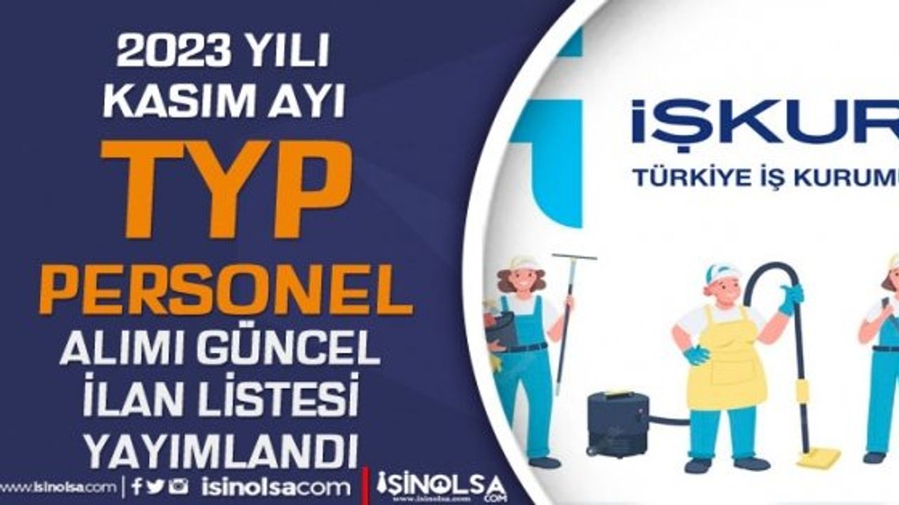 İŞKUR TYP Personel Alımı İlanları Kasım 2023