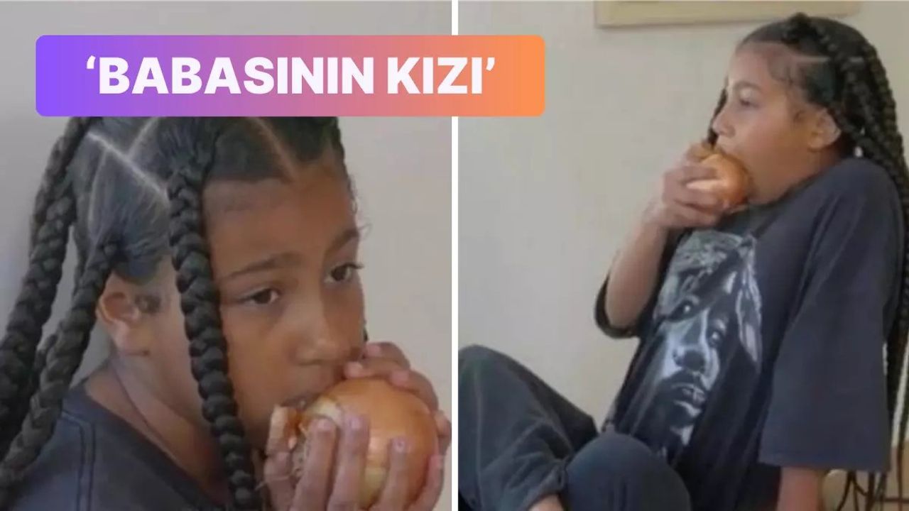 Kim Kardashian'ın kızı North, 'Keeping Up With Kardashians' bölümünde çiğ soğan yedi