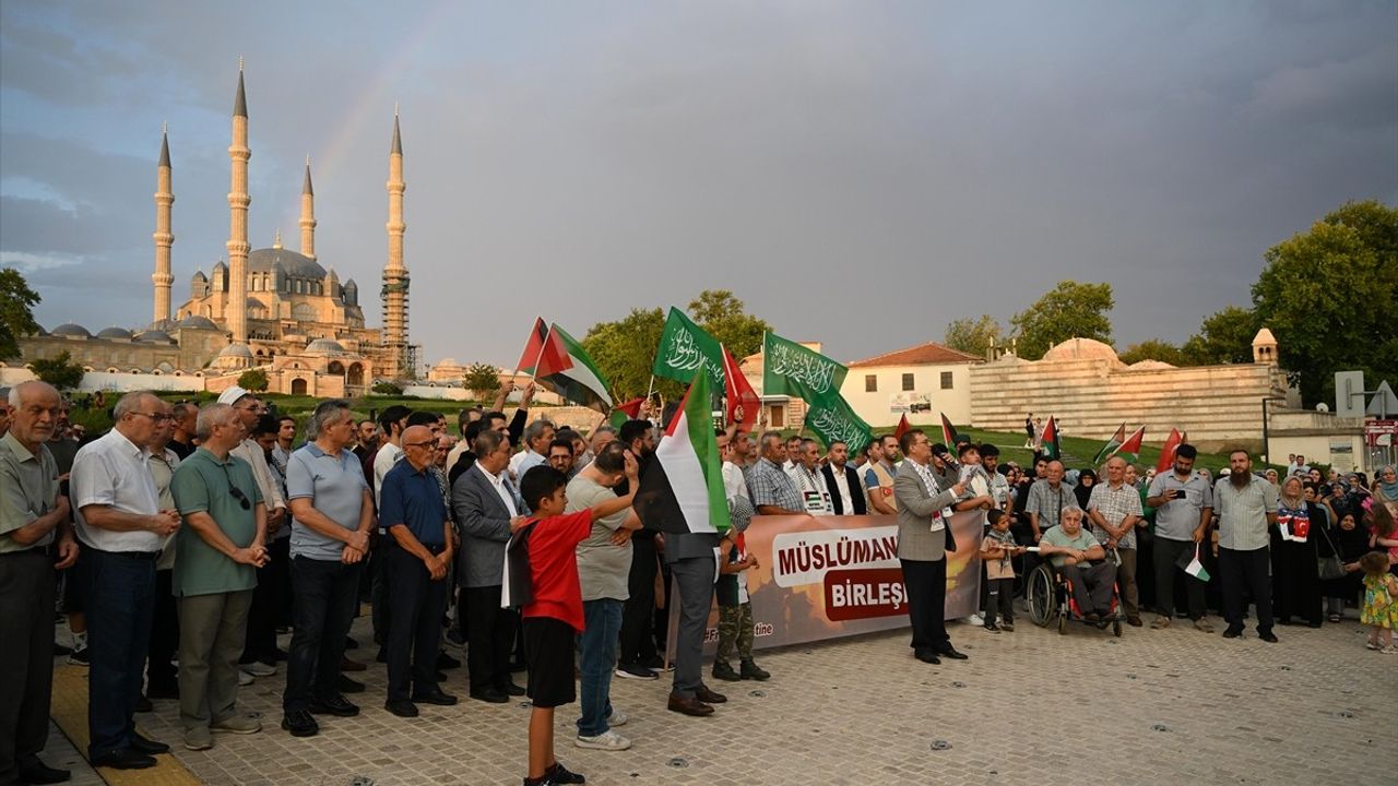 Edirne ve Tekirdağ'da İsmail Heniyye'ye Suikast Protestosu