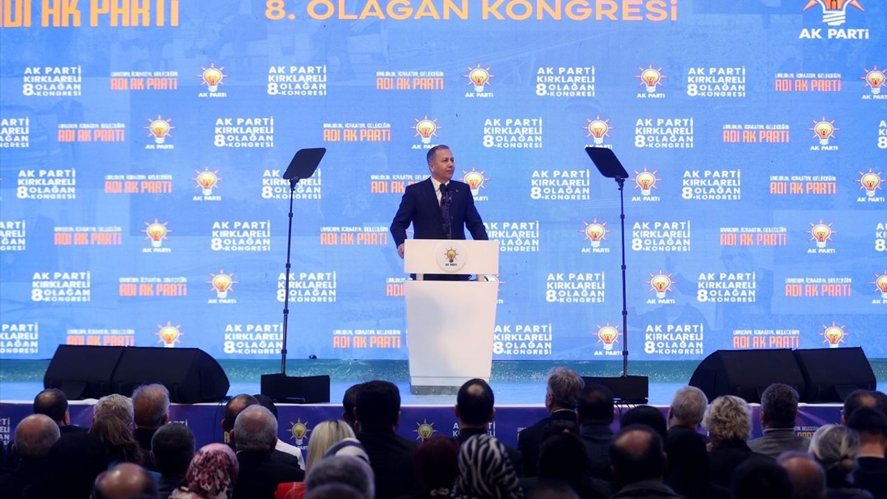 İçişleri Bakanı Yerlikaya Kırklareli Kongresinde Terörle Mücadele Vurgusu Yaptı