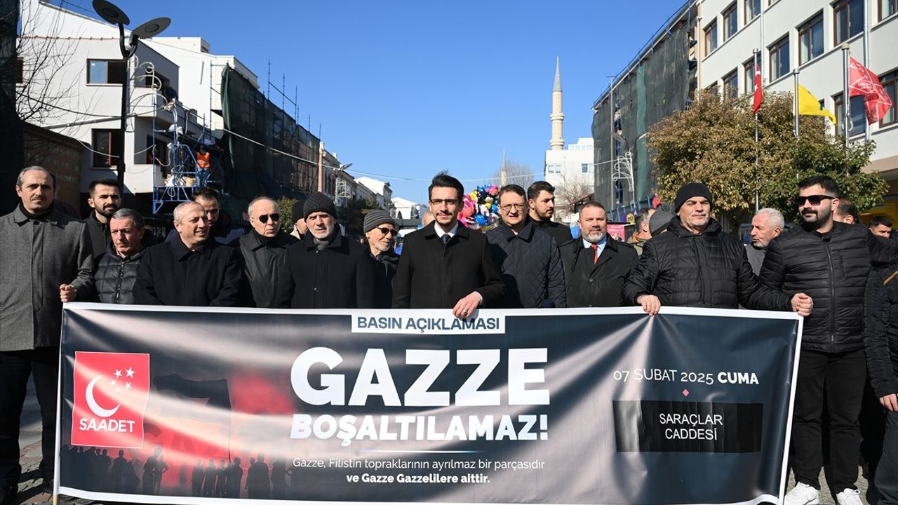 Edirne'de Gazze Planına Tepki Gösterildi