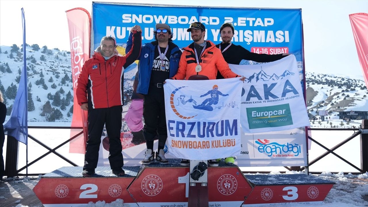 Erzincan'da Snowboard Yarışmaları Tamamlandı