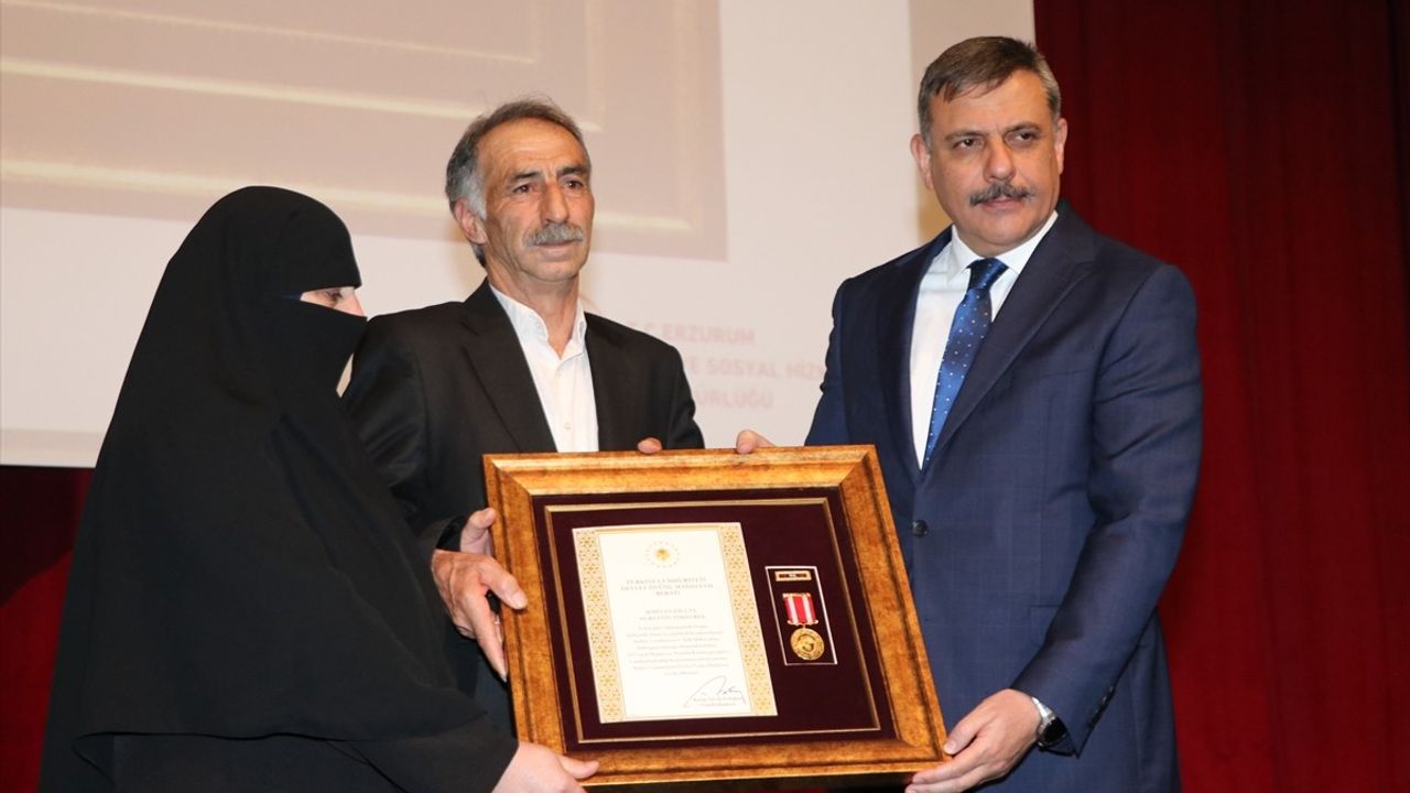 Erzurum'da Devlet Övünç Madalyası Töreni Gerçekleşti