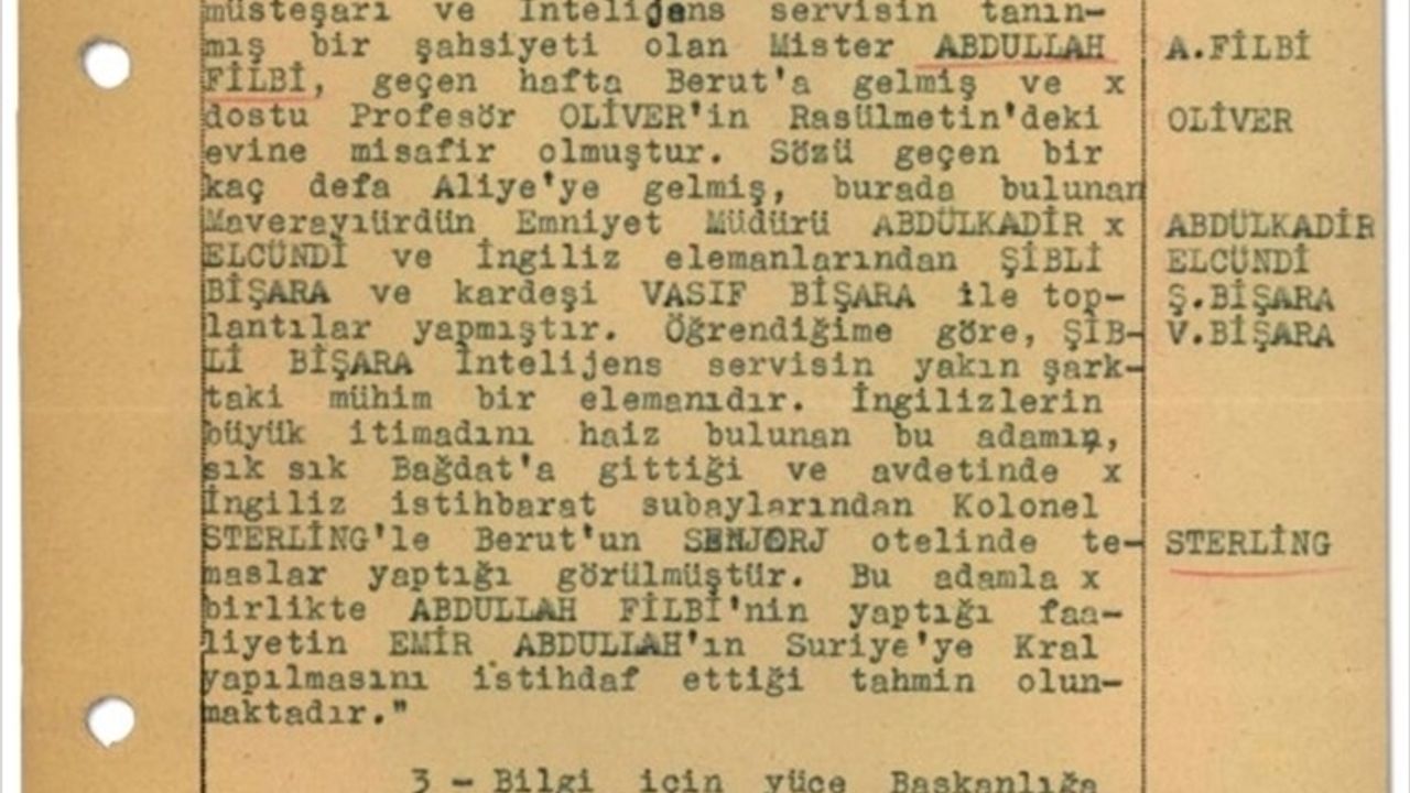 MİT'ten John Philby Raporu: Ürdün'deki Faaliyetleri İncelendi