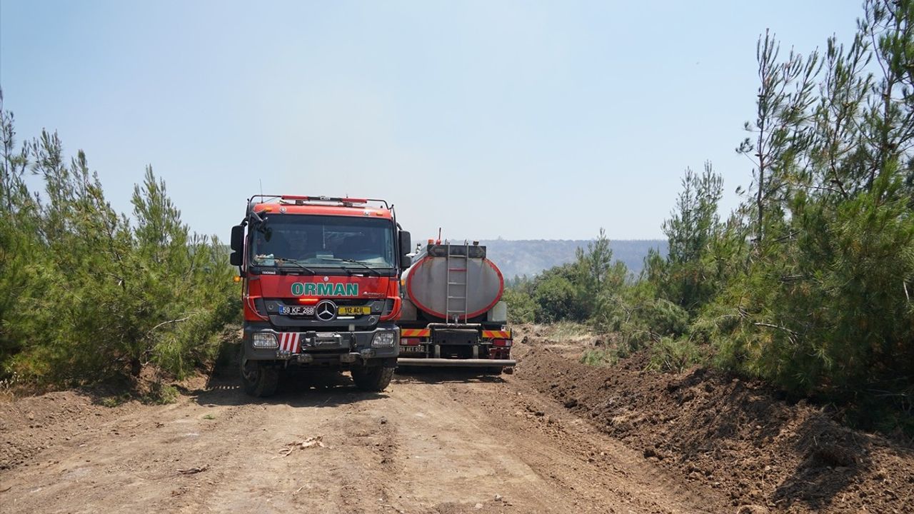 Tekirdağ'daki Orman Yangınına Müdahale Devam Ediyor