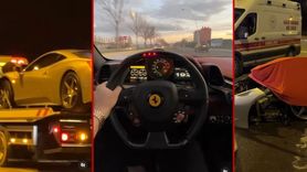 Sosyal Medya Fenomeni Onur Yıldız'ın Ferrari'si Kaza Yaptı