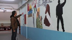 Adana'da Okul Duvarı Filistin'e Destek İçin Süslendi