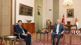 TBMM Başkanı Kurtulmuş, Yeni Yol Partisi'nden Bülent Kaya ile Görüşme Gerçekleştirdi