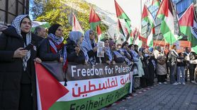 Berlin'de Filistin'e Destek Gösterisi