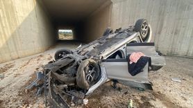 İstanbul-İzmir Otoyolu'nda Devrilen Araçta 4 Yaralı