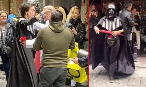 Birce Akalay, Hayko'nun doğum günü partisinde Darth Vader kostümüyle sürpriz yaptı