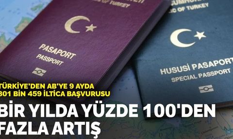 Türkiye'den AB'ye 9 Ayda 801 Bin 459 İltica Başvurusu