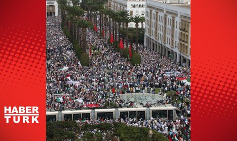 Fas Başkenti Rabat'ta Filistin'e Destek Yürüyüşü Düzenlendi