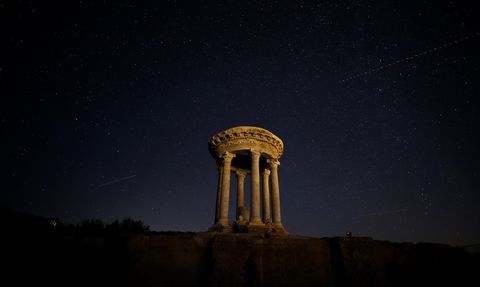Kibyra Antik Kenti'nde Perseid Meteor Yağmuru İzlenimi