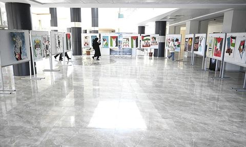 Uşak'ta 'Filistin İçin Çiz' Sergisi Açıldı