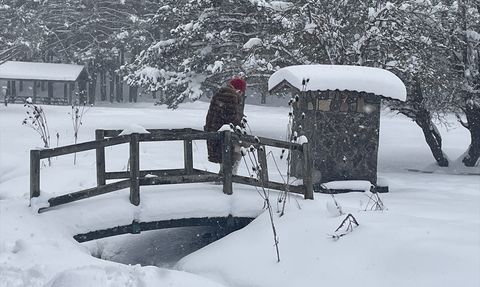 Doğaseverler Abant'ta Nisan Ayında Kar Keyfi