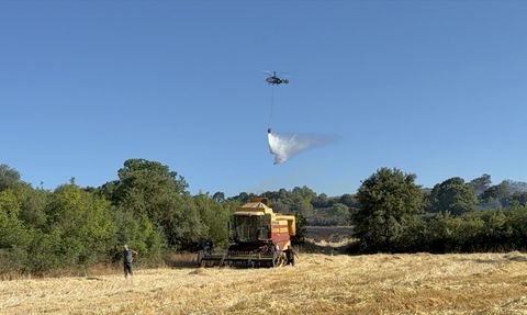Çanakkale'de Tarım Alanında Çıkan Yangın Kontrol Altına Alındı