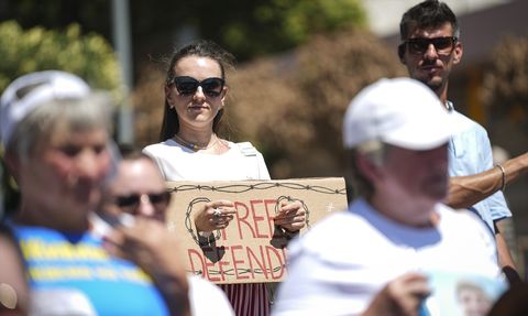 İstanbul'da Ukraynalı Ailelerin Esirlerin Serbest Bırakılması İçin Protestosu