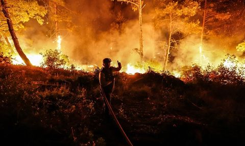 Çanakkale Gelibolu'daki Orman Yangınına Müdahale Devam Ediyor