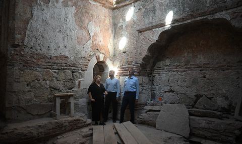 Edirne'deki Gazi Mihal Hamamı'nda Tarihi Restorasyon Çalışmaları
