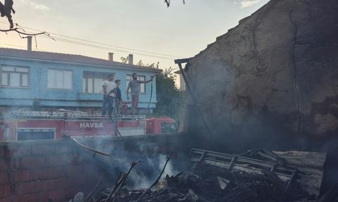 Havsa'da Yangın: Bir Ev Kullanılamaz Hale Geldi