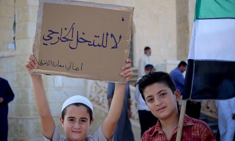 İdlib'de Dürzilerden Süveyda'ya Protesto