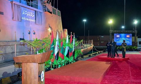 Maldivler'de TCG Volkan Hücumbotu Resmen Hizmete Girdi