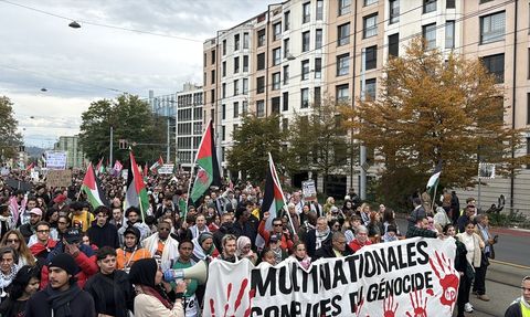 Cenevre'de Gazze İçin Protesto Gösterisi