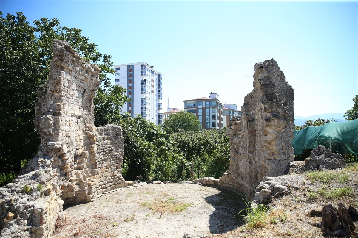 Ordu'da kazı çalışmaları sırasında Bizans dönemine ait "in-situ zemin mozaiği" bulunan Aziz...