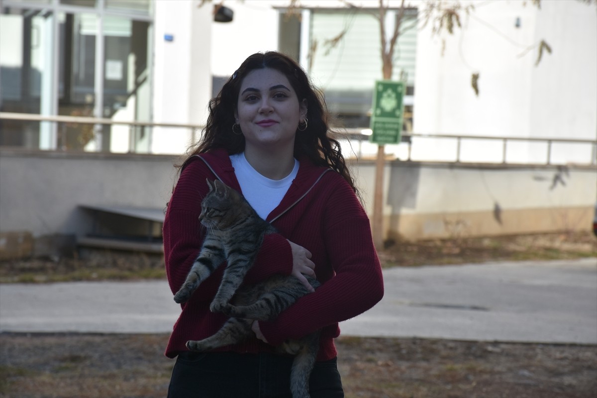 Gümüşhane'de, Kredi ve Yurtlar Genel Müdürlüğü'ne bağlı Zeynep Ana Yurt Müdürlüğü bahçesinde...