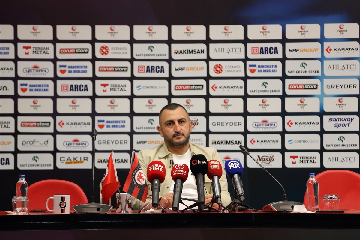 Trendyol 1. Lig ekiplerinden Ahlatcı Çorum FK'nin başkanı Oğuzhan Yalçın, Çorum Şehir Stadı'nda...