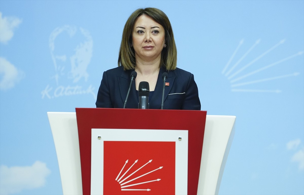 CHP Genel Başkan Yardımcısı Gül Çiftci Binici, parti genel merkezinde düzenlediği basın...