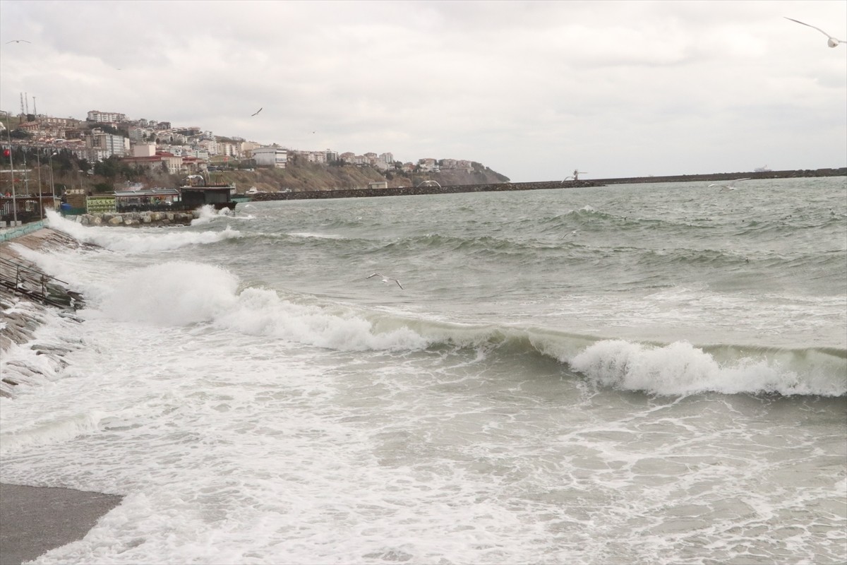 Tekirdağ'da poyraz, deniz ulaşımını olumsuz etkiledi.