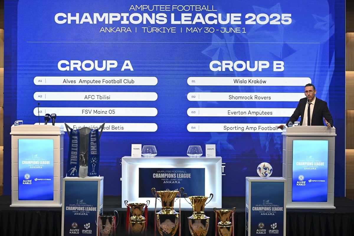 Ankara'da düzenlenecek Avrupa Ampute Futbol Şampiyonlar Ligi'nin kura çekimi yapıldı.  