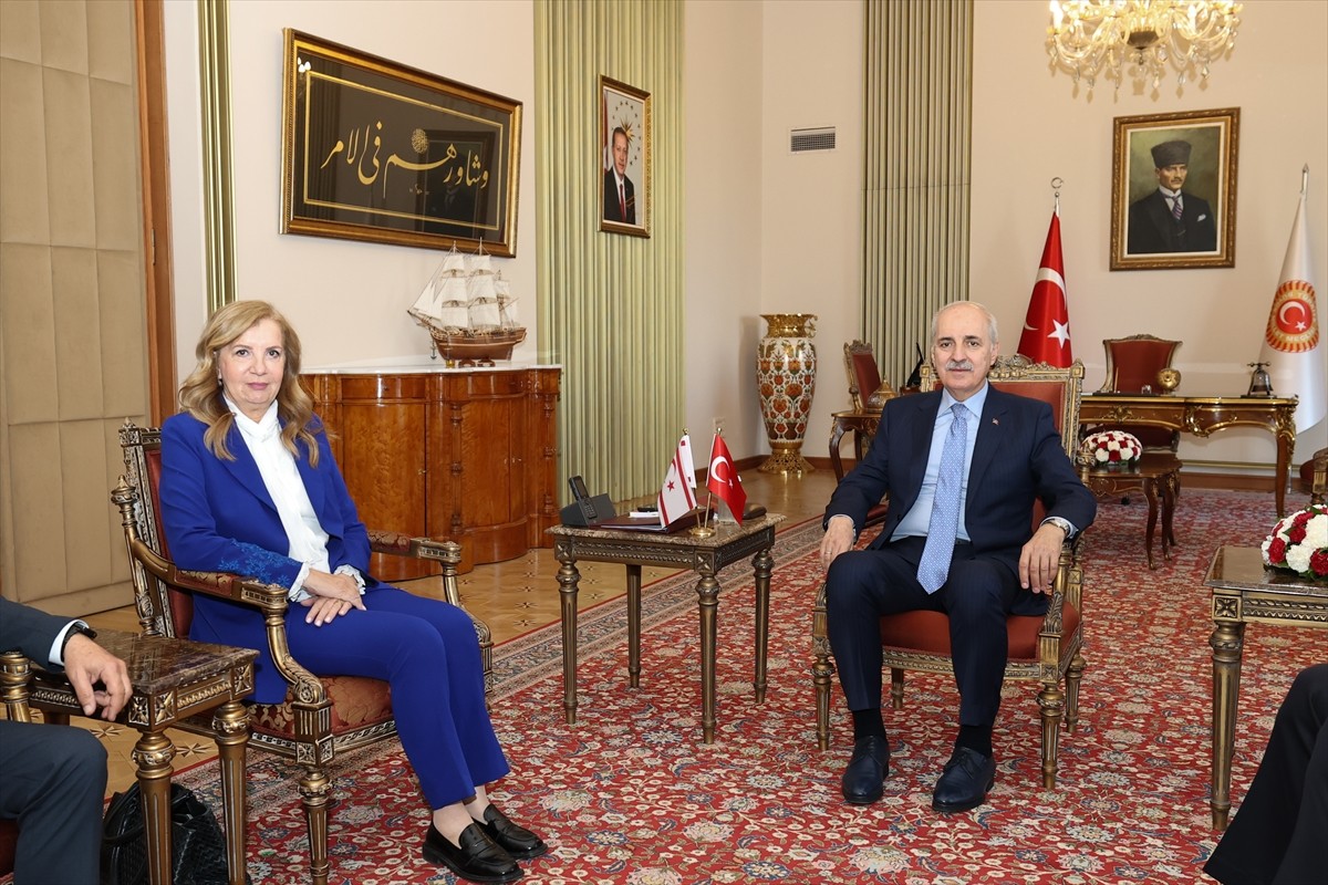 TBMM Başkanı Numan Kurtulmuş, Türkiye'ye resmi ziyarette bulunan Kuzey Kıbrıs Türk Cumhuriyeti...
