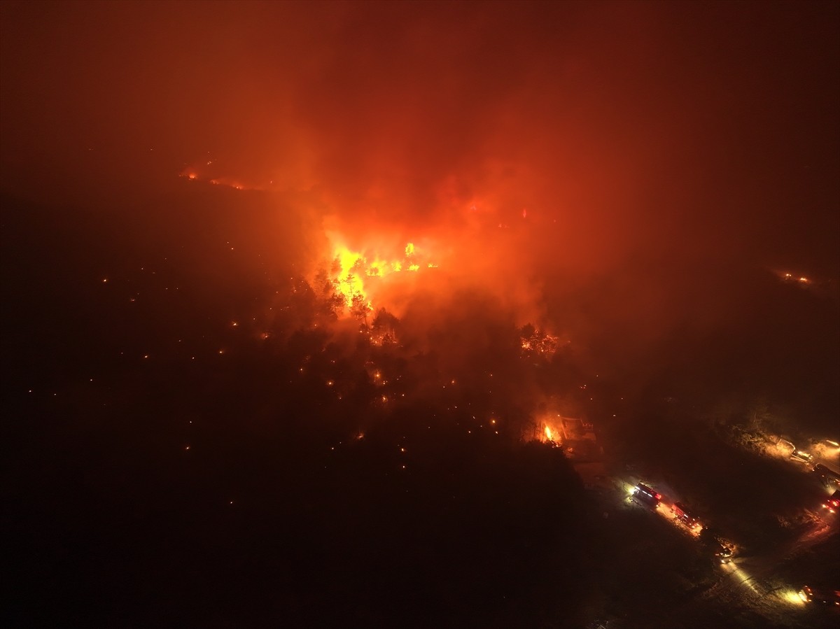 Karabük'te çıkan orman yangını karadan ve havadan müdahaleyle söndürülmeye...